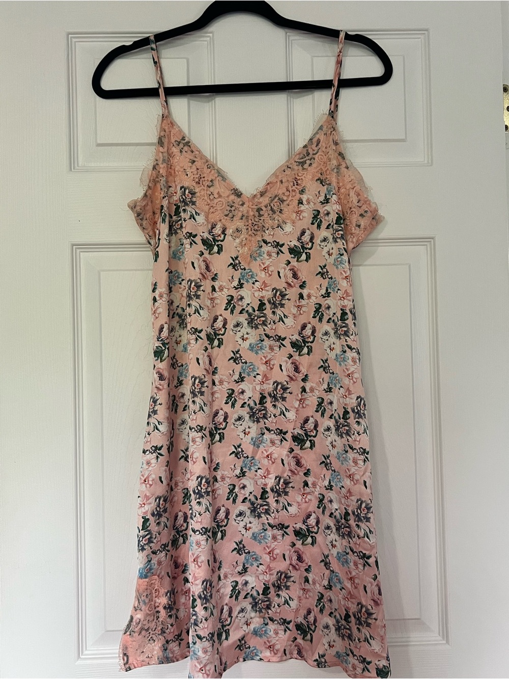 Dorothy Perkins Pink Floral Slip Night Dress with Lace Trim